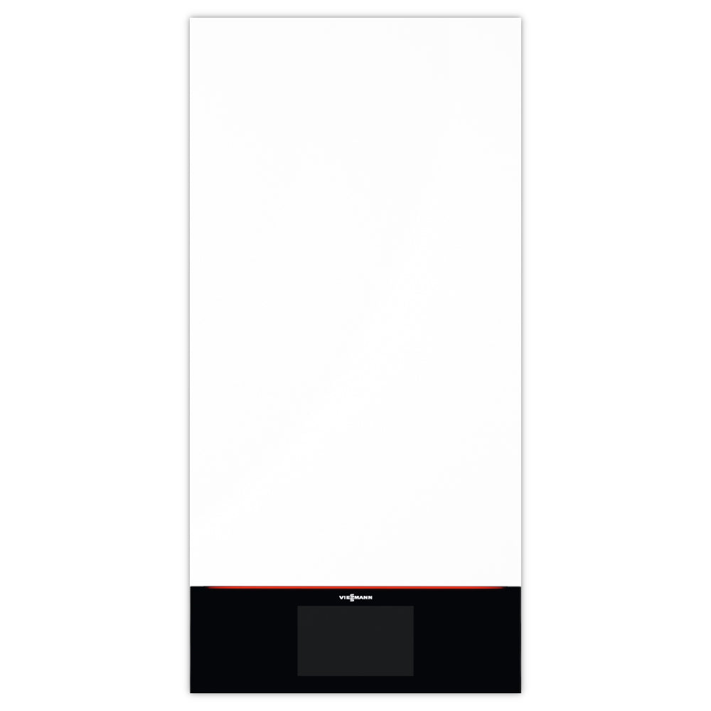 Weisses Viessmann Vitocal 250-A Innengeraet IDU-A mit schwarzem Bedienfeld und rotem Akzentstreifen | Klimaworld.com
