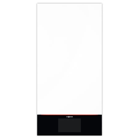 Weisses Viessmann Vitocal 250-A Innengeraet IDU-A mit schwarzem Bedienfeld und rotem Akzentstreifen | Klimaworld.com
