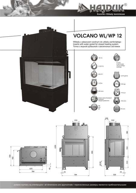 Wasserführender Kamineinsatz Hajduk Volcano