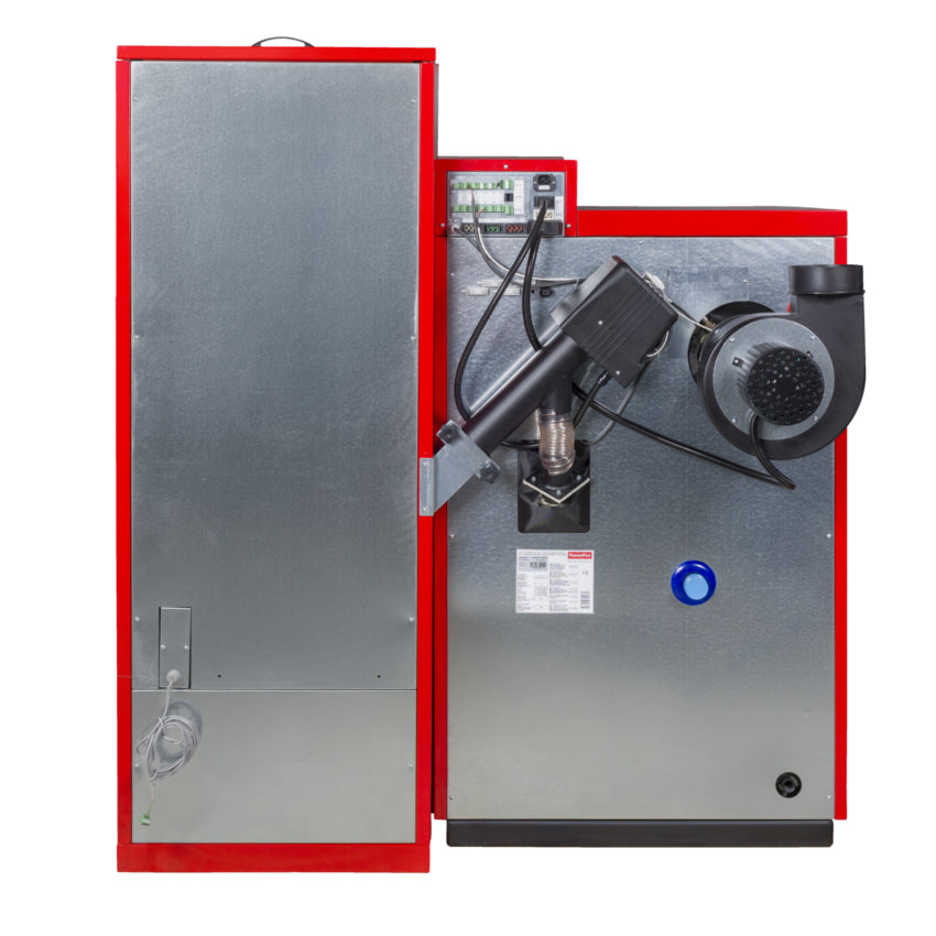 ThermoFlux Pelletheizkessel PellFlux Lambda 96 mit 96 kW, Anschlüsse | Klimaworld.com