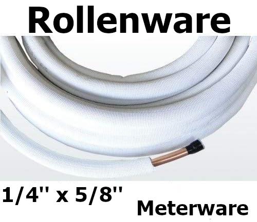 Kaeltemittelleitung isoliertes Kupferrohr | Meterware | geboerdelt | 1/4 x 5/8'' | www.klimaworld.com