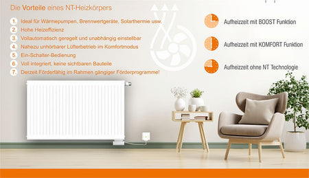 HM Heizkoerper | Vorteile NT-Heizkoerper im Ueberblick | www.klimaworld.com