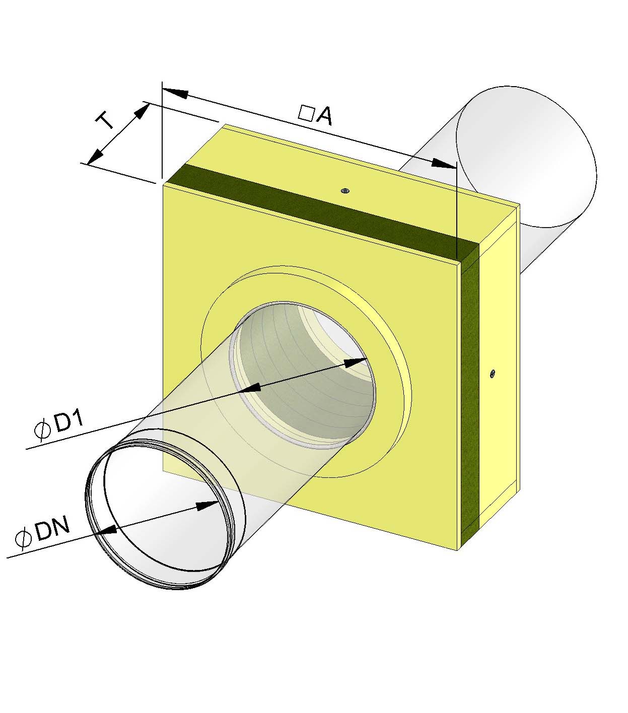 Wanddurchführung 360mm LuxFix36 für einwandige Systeme (EW)