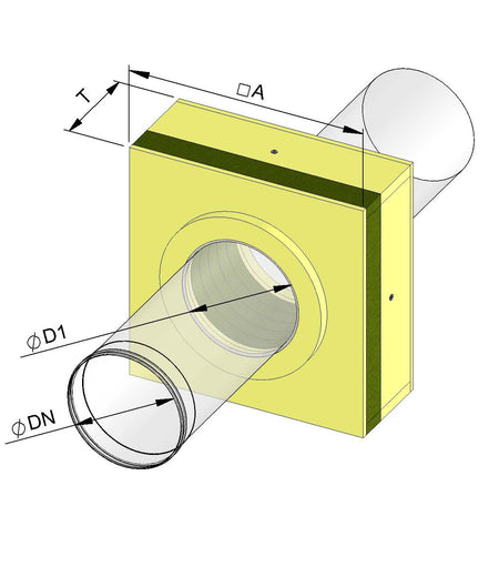 Wanddurchführung 380mm LuxFix38 für einwandige Systeme (EW)