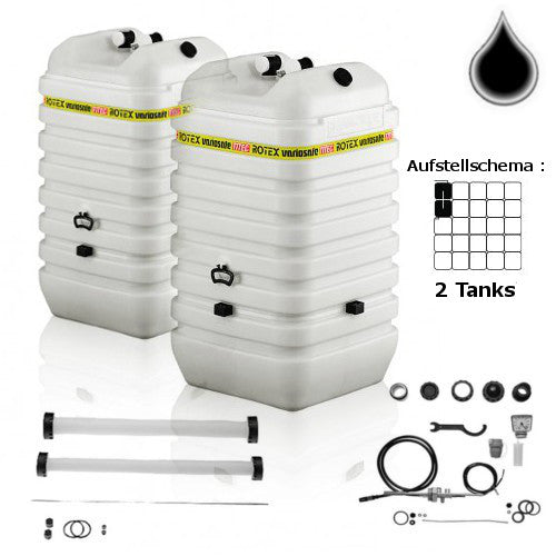 ROTEX Variosafe Heizöltank im Tank 2x 750 L + Grundpaket ANK+B2, VSF