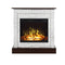 Aflamo LED Standkamin | Vigo Stone weiss/walnuss | Wandaufstellung