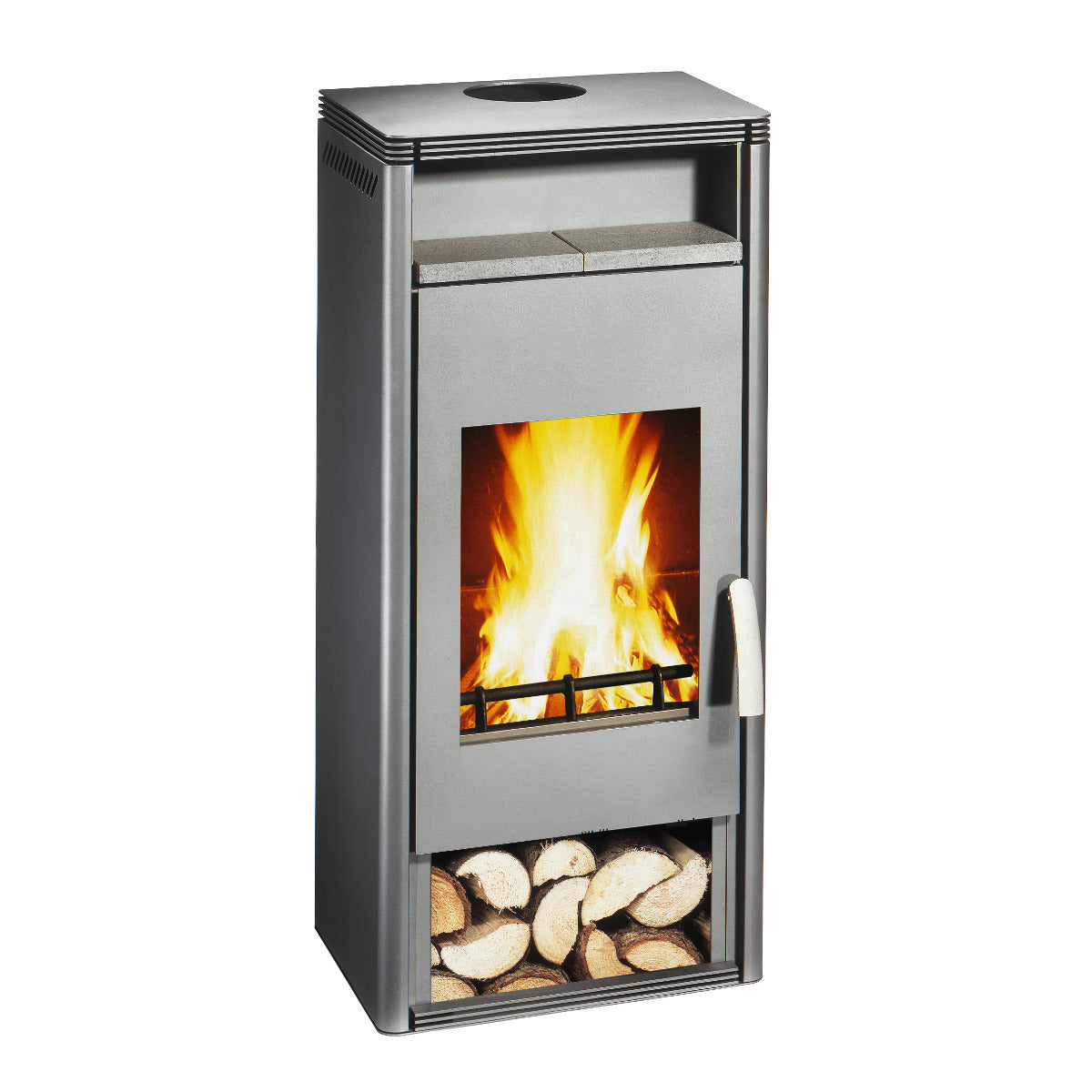 Wamsler Kaminofen Orpheus mit Warmhaltefach gussgrau | Klimaworld.com