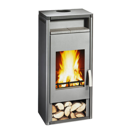 Wamsler Kaminofen Orpheus mit Warmhaltefach gussgrau | Klimaworld.com