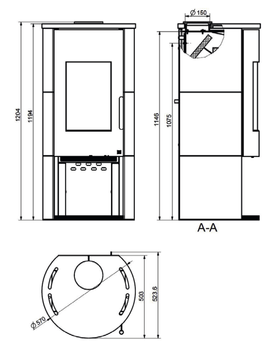 Wamsler Kaminofen Vitus Maße | Klimaworld.com