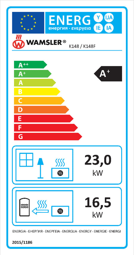 Wamsler wasserführender Küchenofen K 148 F Energielabel | Klimaworld.com