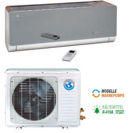 Klimagerät Wandsplitgerät ON/OFF 3,5 kW Mundoklima Silver Cristal Luxus