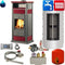 Wasserführender Kaminofen Warm CS Bordeaux 15kW hygiene komplett Set
