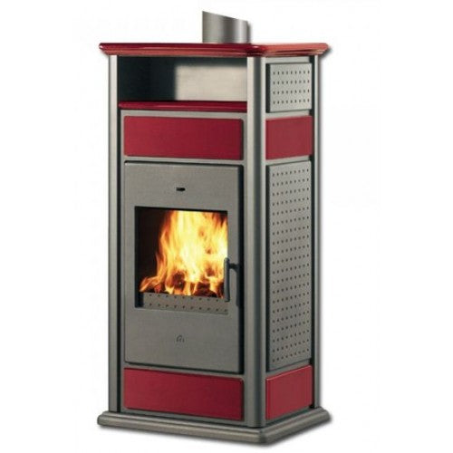 Wasserführender Kaminofen Warm CS 15kW Edilkamin Warmhaltefach- Bordeaux