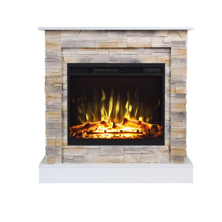 Aflamo LED Standkamin | Vigo Stone Desert/weiss 