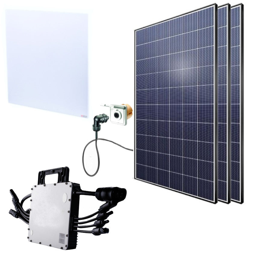 Minisolar Set | Infrarotheizung mit Photovoltaik-Set | 900 Watt 