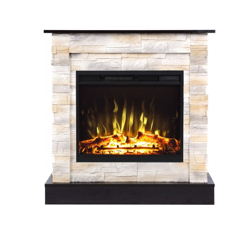 Aflamo LED Standkamin | Vigo Stone Desert/wenge