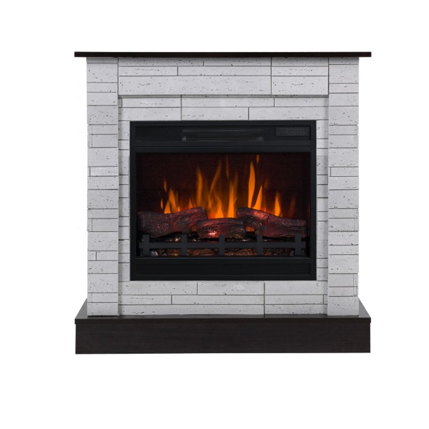 Aflamo LED Standkamin | Vigo Stone 3D Beton/Wenge