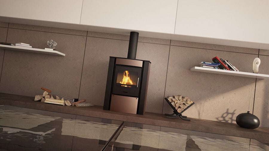 HS Flamingo Kaminofen Amos, braun, Ambiente | klimaworld.com