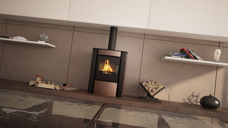 HS Flamingo Kaminofen Amos, braun, Ambiente | klimaworld.com