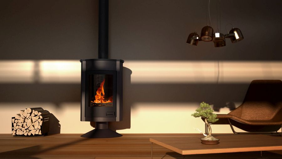 HS Flamingo Warmluftofen Masterflamme Medie II, schwarz, Ambiente | klimaworld.com