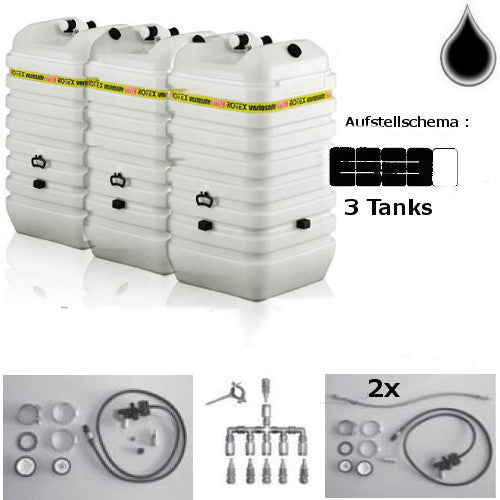 ROTEX Sicherheizöltank für Hochwasser im Tank WSF1003 3x1000 L + Grundpaket WA+WB (Öltanks)