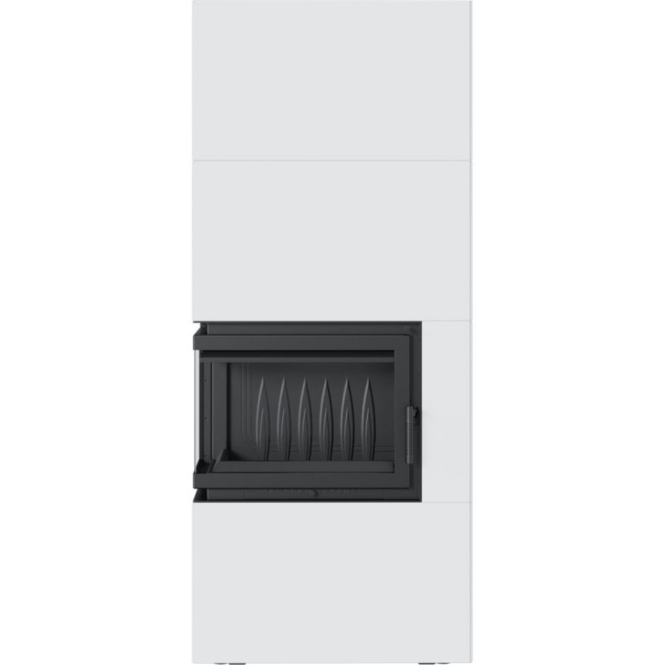 Kratki Kaminbausatz Simple 8 - 2-seitig links | Box weiß | 8 kW