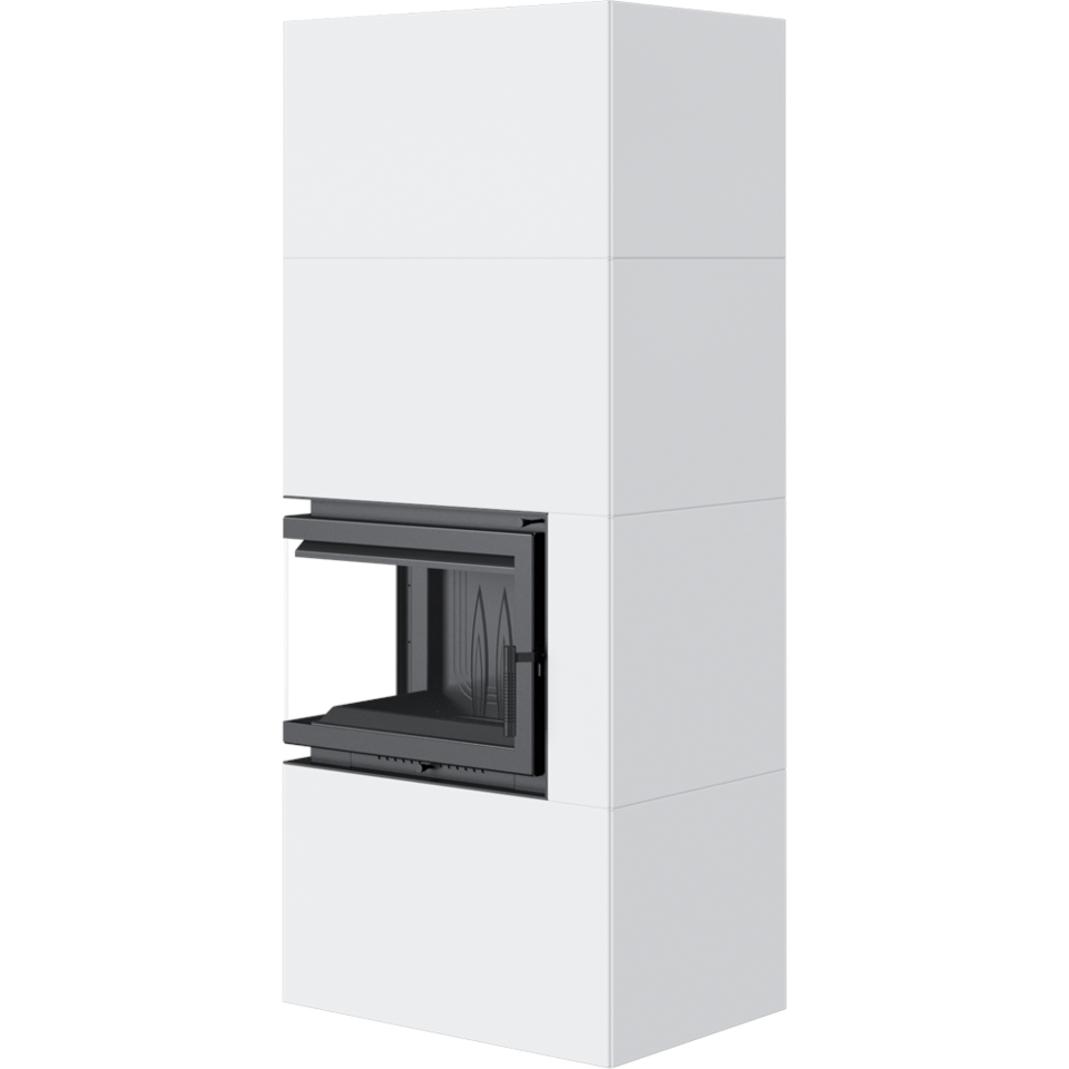 Kratki Kaminofen Simple 8 - links | Bauart 1 | Bausatz weiß | 8 kW 