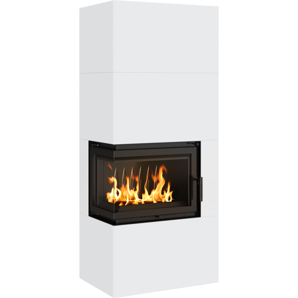 Kratki Kaminofen Simple 8 - links | Bauart 1 | Bausatz weiß | 8 kW 