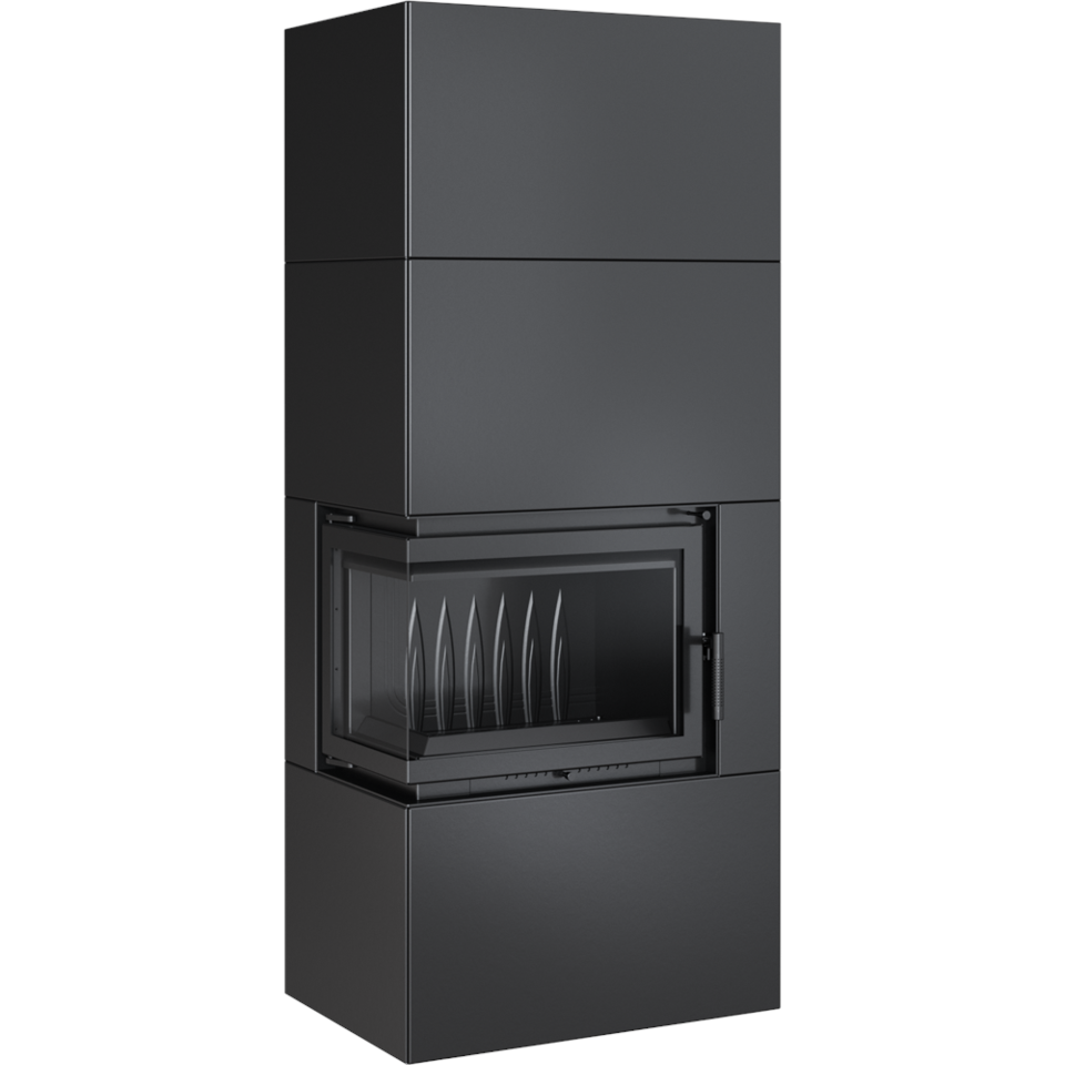 Kratki Kaminofen Simple 8 - links | Bauart 1 | Bausatz schwarz | 8 kW  ➔ www.klimaworld.com