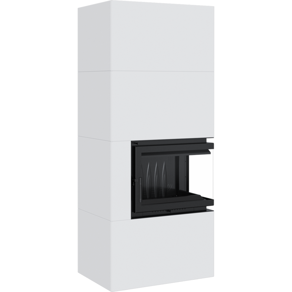 Kratki Kaminbausatz Simple 8 - 2-seitig rechts | Box weiß | 8 kW ➔ www.klimaworld.com