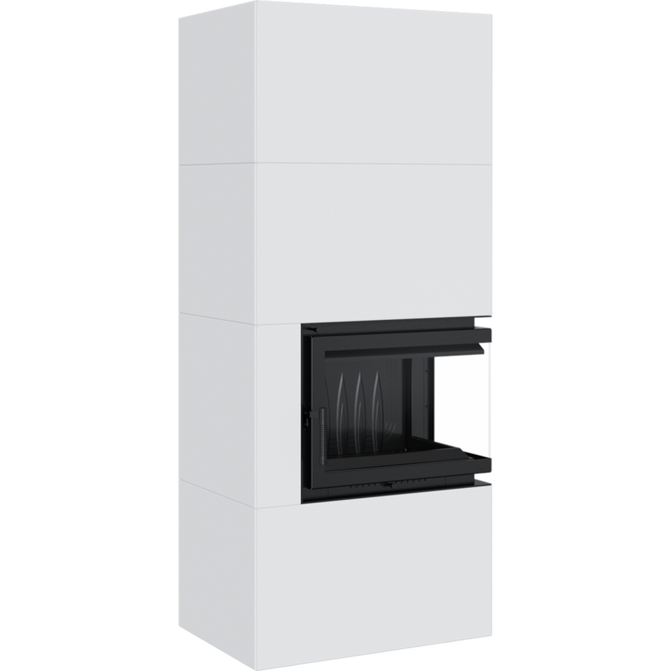 Kratki Kaminbausatz Simple 8 - 2-seitig rechts | Box weiß | 8 kW ➔ www.klimaworld.com
