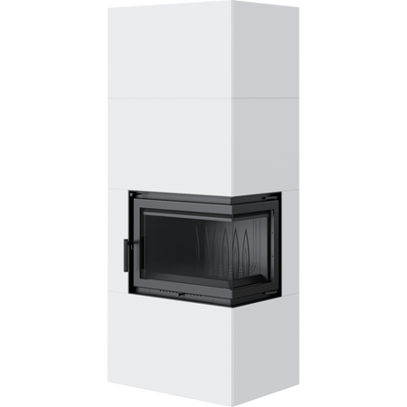 Kratki Kaminofen Simple 8 - rechts | Bauart 1 | Bausatz weiß | 8 kW