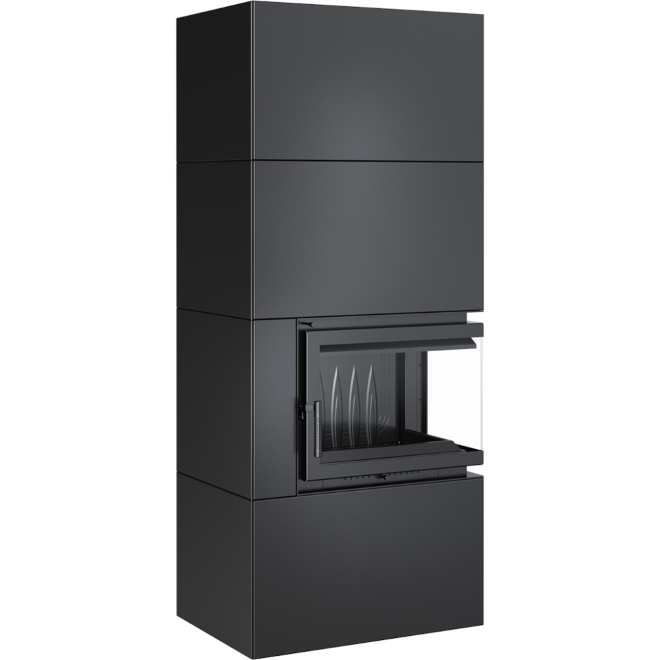 Kratki Kaminofen Simple 8 - rechts | Bauart 1 | Bausatz schwarz | 8 kW ➔ www.klimaworld.com