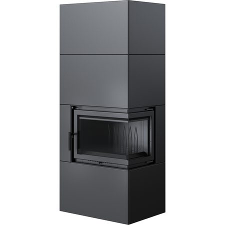 Kratki Kaminofen Simple 8 - rechts | Bauart 1 | Bausatz schwarz | 8 kW