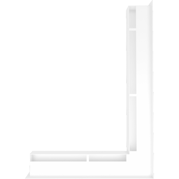 Kratki Eckluftleiste rechts | 547x766mm Winkel x 60mm | weiß