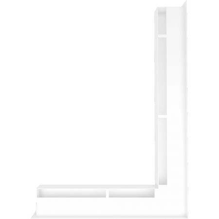 Kratki Eckluftleiste rechts | 547x766mm Winkel x 60mm | weiß