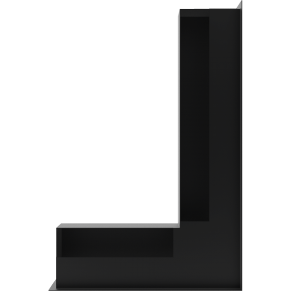 Kratki Eckluftleiste rechts | 600x400mm Winkel x 90mm | schwarz