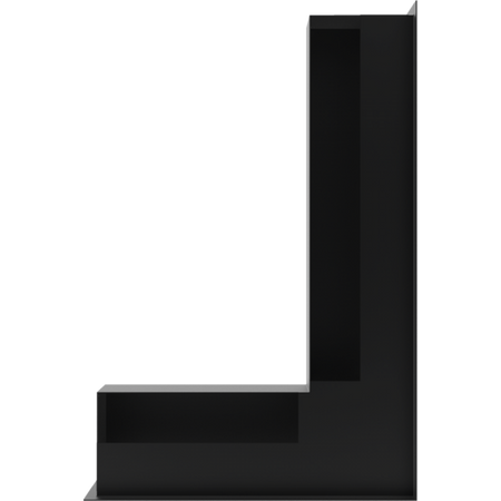 Kratki Eckluftleiste rechts | 600x400mm Winkel x 90mm | schwarz