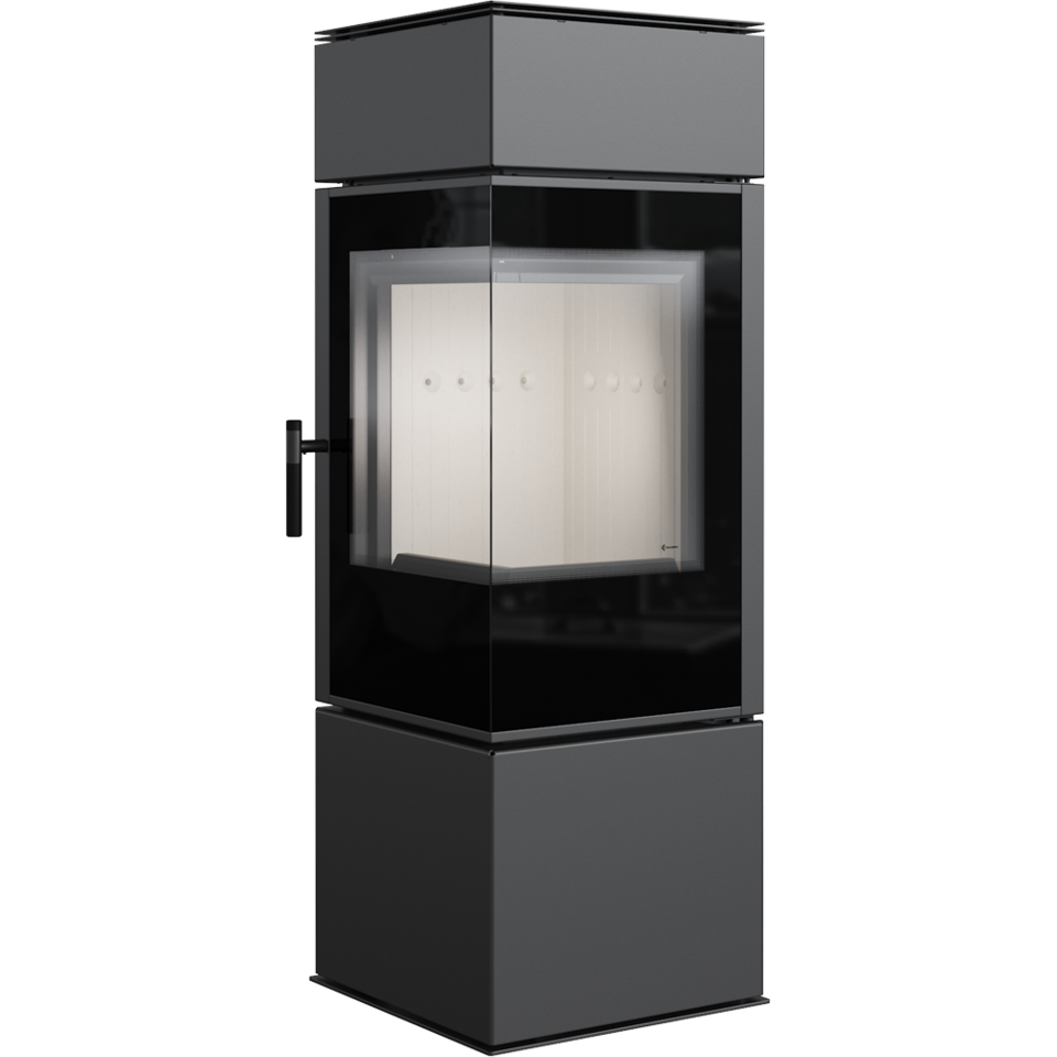 Kratki Kaminofen Thor 8 | Eckkamin - 2-seitig | 8 kW | THOR -> helle Brennraumauskleidung ➔ www.klimaworld.com