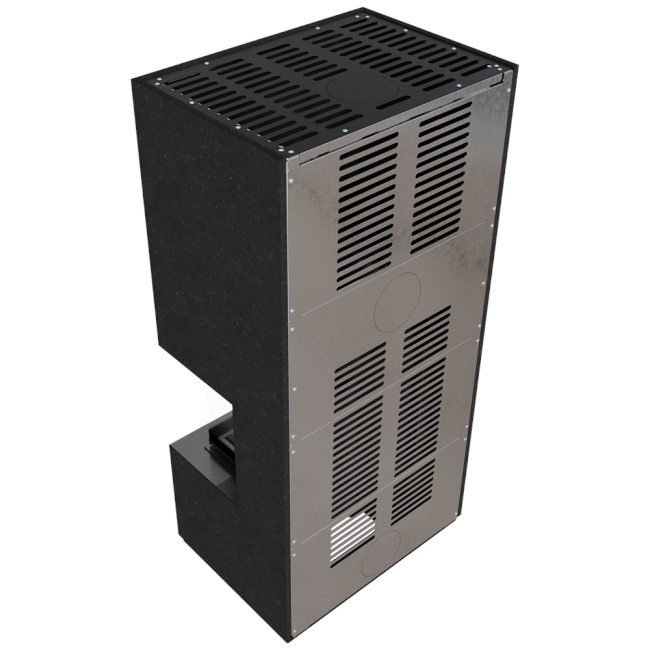 Kratki Kaminbausatz NBC 7 - 3-seitig | Granit grau | 7 kW