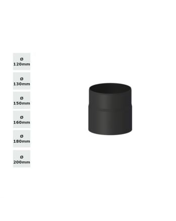 Jeremias Ofenrohr | Längenelement 150 mm-kürzbar schwarz | Øwählbar