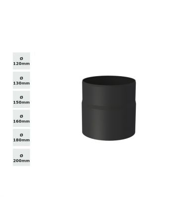 Jeremias Ofenrohr Längenelement | 150mm+Kondensatring schwarz Øwählbar