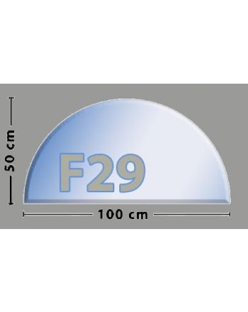 Halbkreis F29  Funkenschutzplatte aus Sicherheitsglas