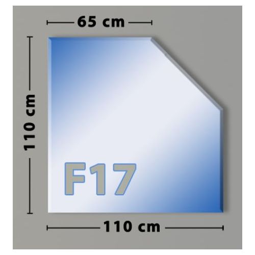 Fünfeck F17 Funkenschutzplatte aus Sicherheitsglas