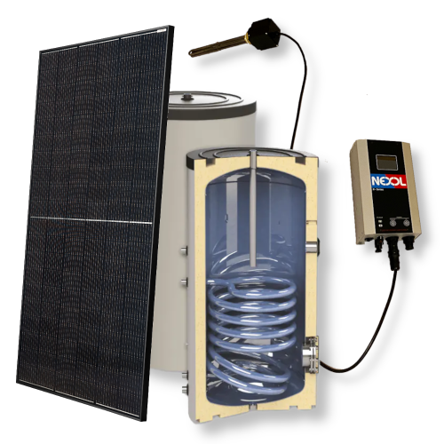 Photovoltaik Brauchwassererwärmung Set 1|150 l | Flachdachaufständerung