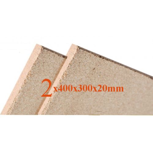 2x Vermiculite Brandschutzplatten | 400x300x20mm | Schamotte Ersatz