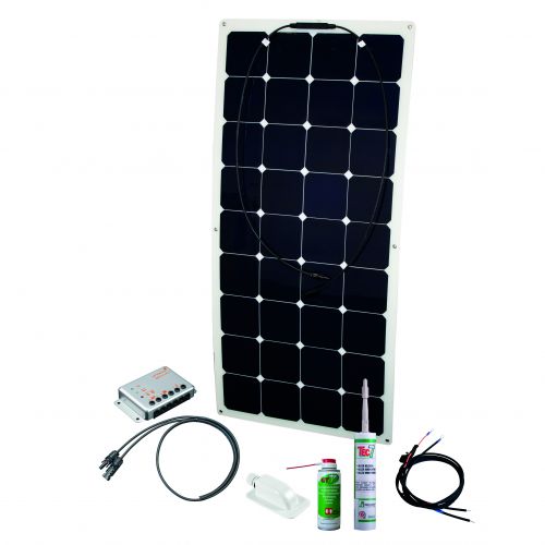 Caravan Solar-Kit mit Solarmodul, Regler, Batteriekabel und Cleaner