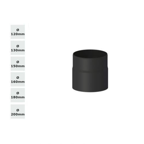 Jeremias Ofenrohr | Längenelement 150 mm-kürzbar schwarz | Øwählbar