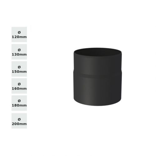 Jeremias Ofenrohr Längenelement | 150mm+Kondensatring schwarz Øwählbar