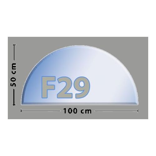 Halbkreis F29  Funkenschutzplatte aus Sicherheitsglas